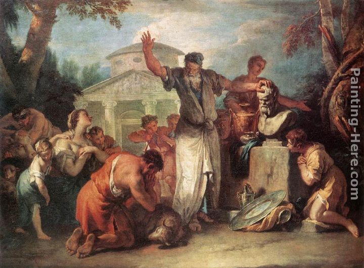 Sacrifice to Silenus painting - Sebastiano Ricci Sacrifice to Silenus art painting